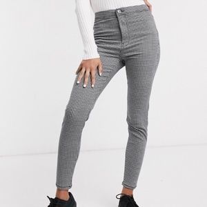 Bershka Gingham Jeggings / Skinny Pants